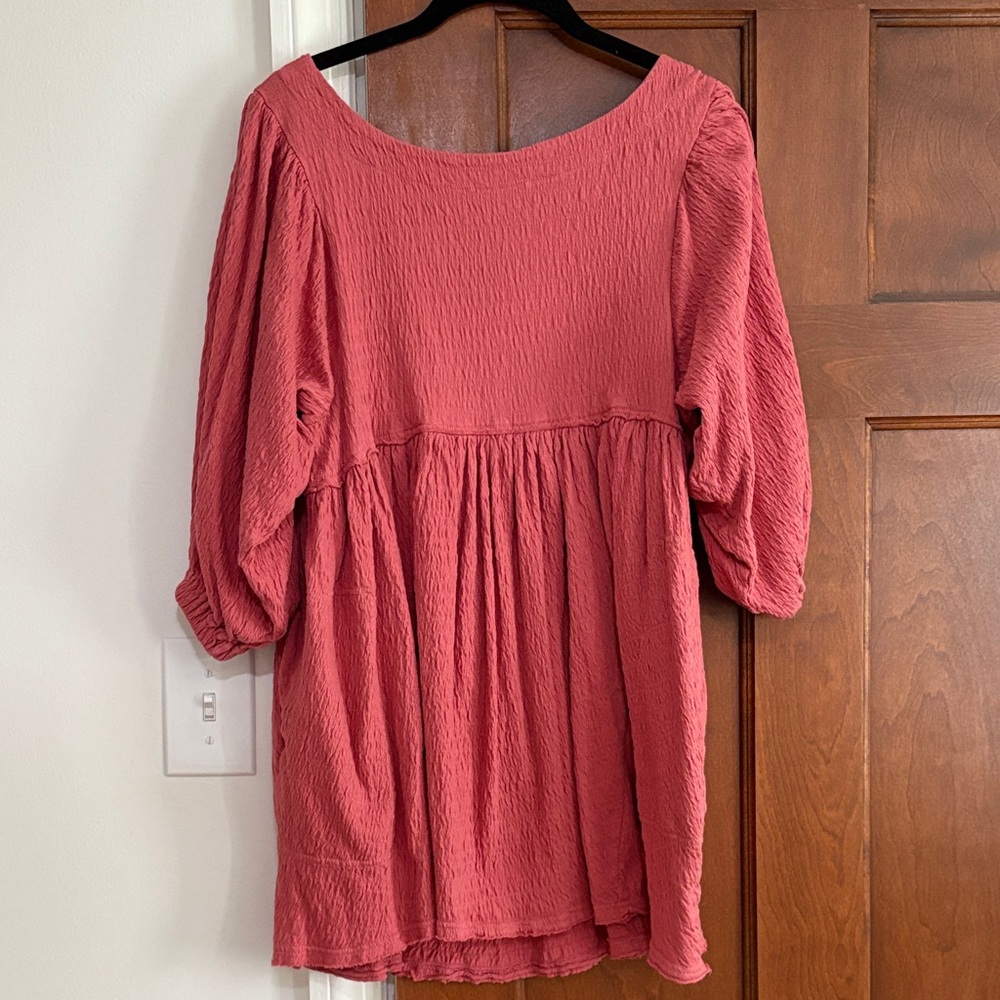 Free People Textured Pink Mini Dress